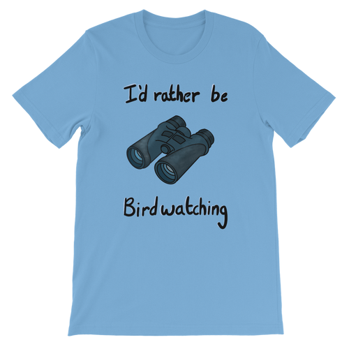 I'd rather be birdwatching blue shirt for kids