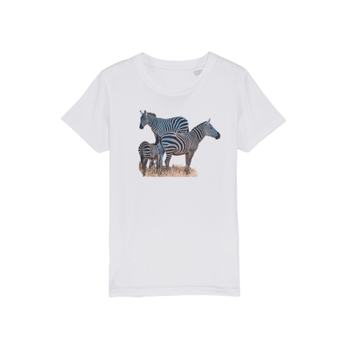 Zebra t shirt in white for kids