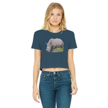 Load image into Gallery viewer, Rhino T-Shirt for Women (Cropped, Raw Edge)

