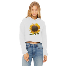 Load image into Gallery viewer, Sunflower Ladies Cropped Raw Edge Hoodie
