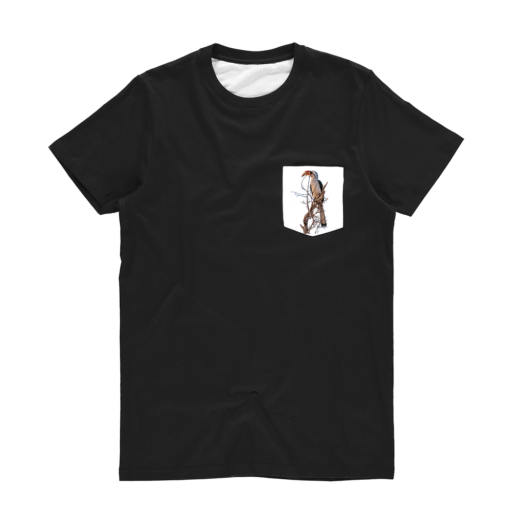 Red-Billed Hornbill Pocket T-Shirt for Men