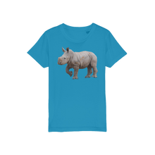 Load image into Gallery viewer, Baby Rhino t-shirt with a round neck in blue for girls and boys
