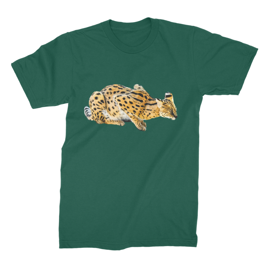 Green T-shirt with a Serval Cat