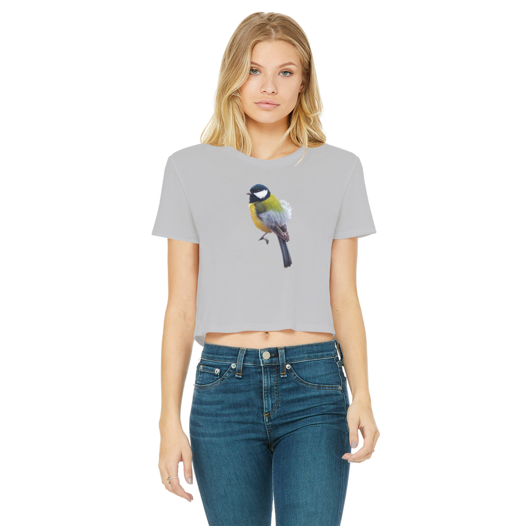 Great Tit T-Shirt for Women (Cropped, Raw Edge)