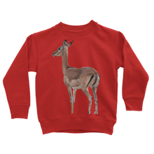 Load image into Gallery viewer, Bright red african impala sweatshirt for kids
