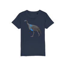 Load image into Gallery viewer, navy vulturine guinea fowl tshirt for kids
