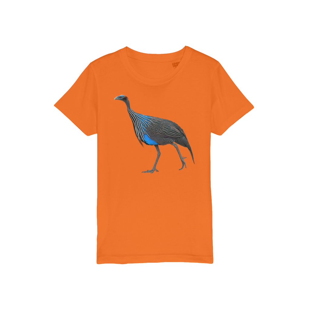 orange vulturine guinea fowl t-shirt for kids