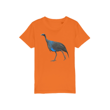 Load image into Gallery viewer, orange vulturine guinea fowl t-shirt for kids
