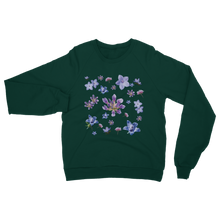 Load image into Gallery viewer, dark green wildflower floral sweatshirt for adults
