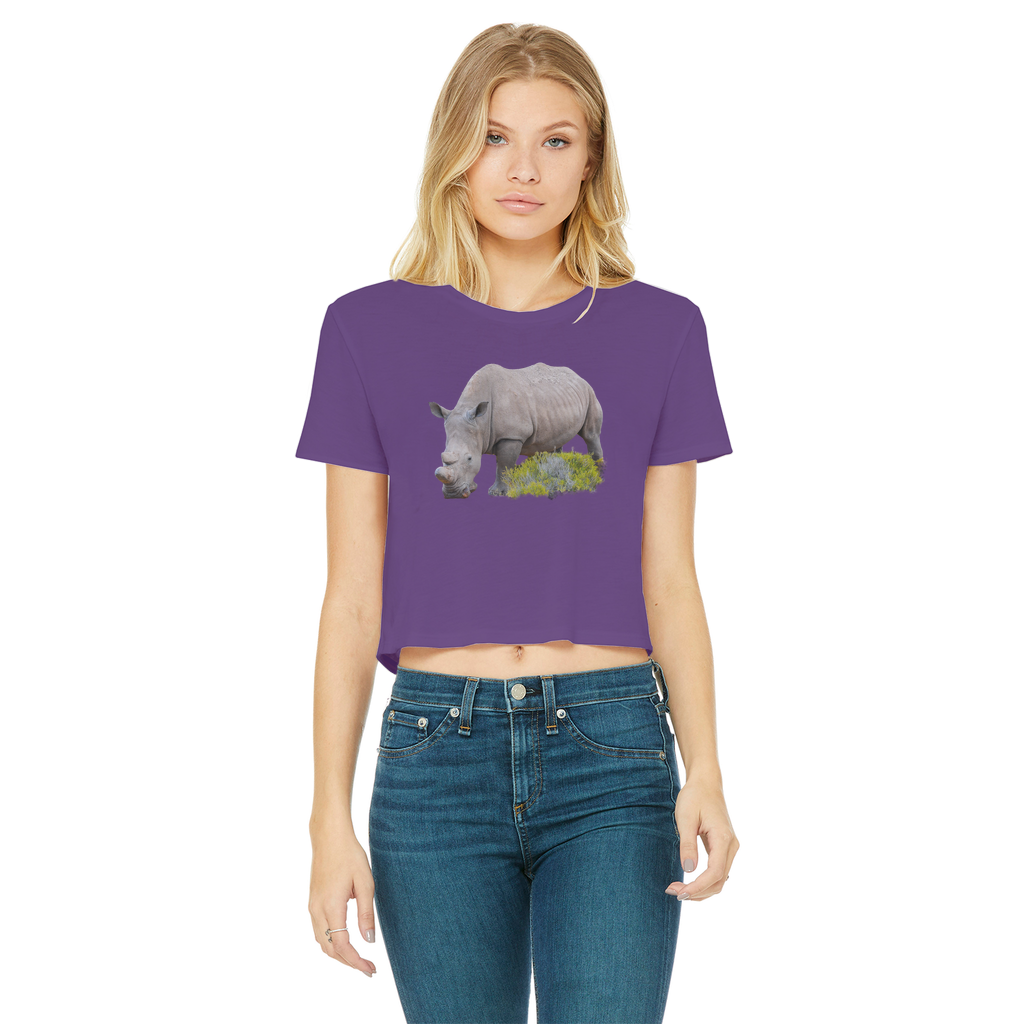 Rhino T-Shirt for Women (Cropped, Raw Edge)