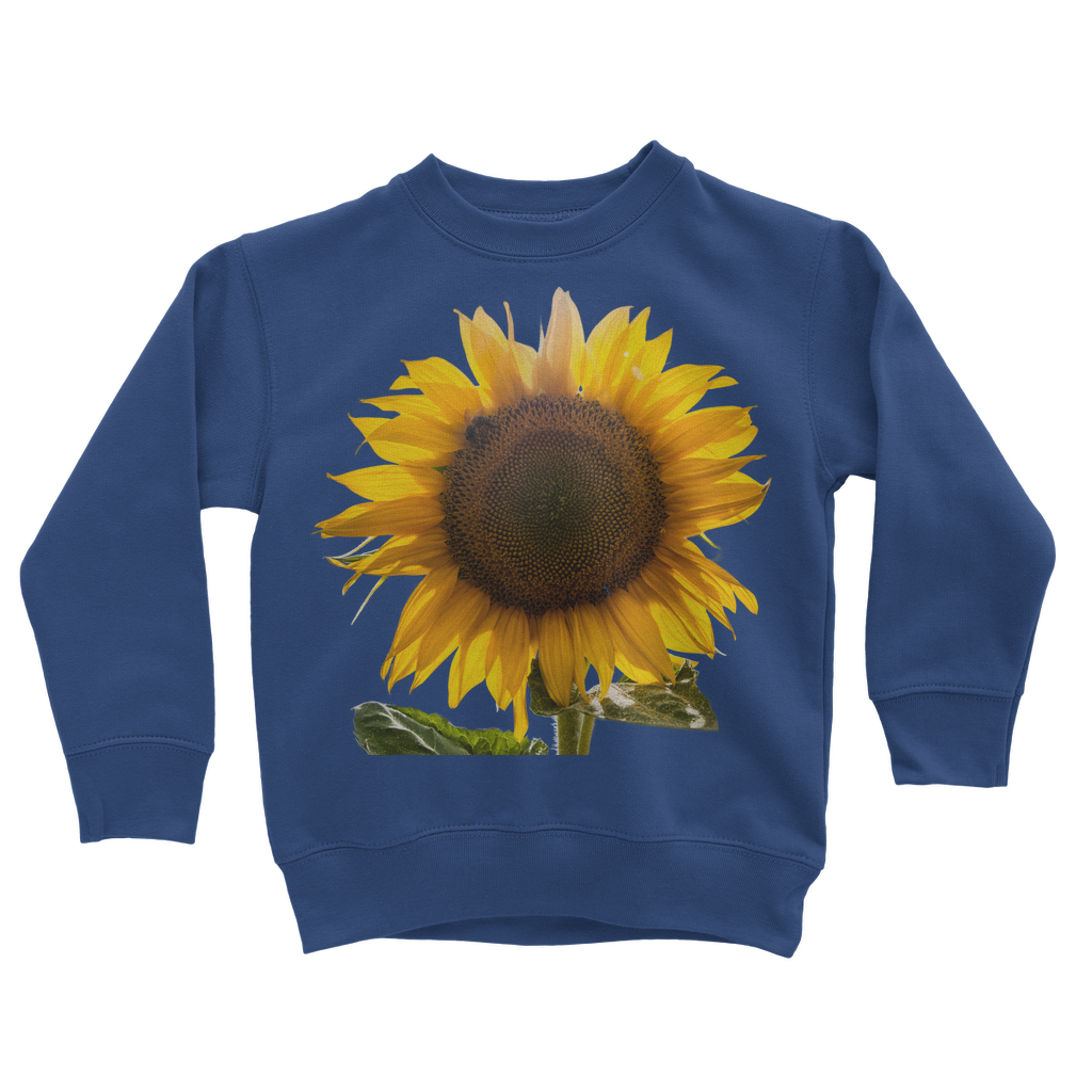 royal blue sunflower sweatshirt for kids