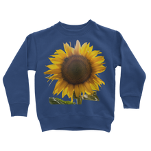 Load image into Gallery viewer, royal blue sunflower sweatshirt for kids

