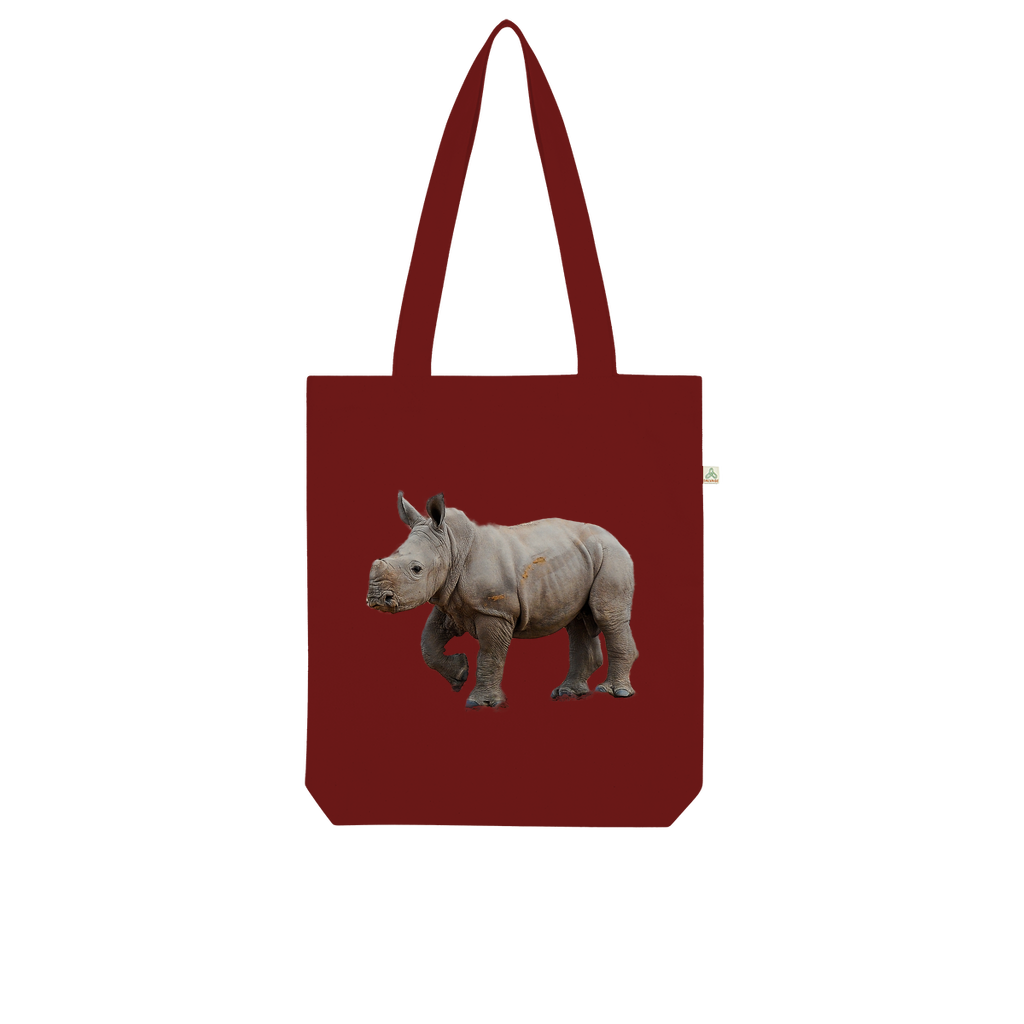 Baby Rhino | Animals of Africa | Organic Tote Bag - Sharasaur