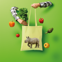 Load image into Gallery viewer, Lemon baby Rhino tote bag in cotton.
