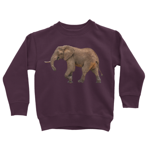 Maroon african elephant sweatshirt for kids