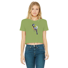 Load image into Gallery viewer, Great Tit T-Shirt for Women (Cropped, Raw Edge)
