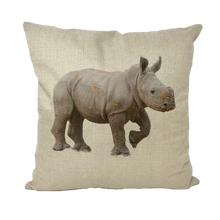 Load image into Gallery viewer, Baby Rhino | Animals of Africa | Throw Pillows - Sharasaur
