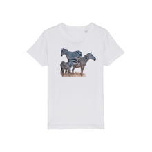 Load image into Gallery viewer, Zebra t shirt in white for kids
