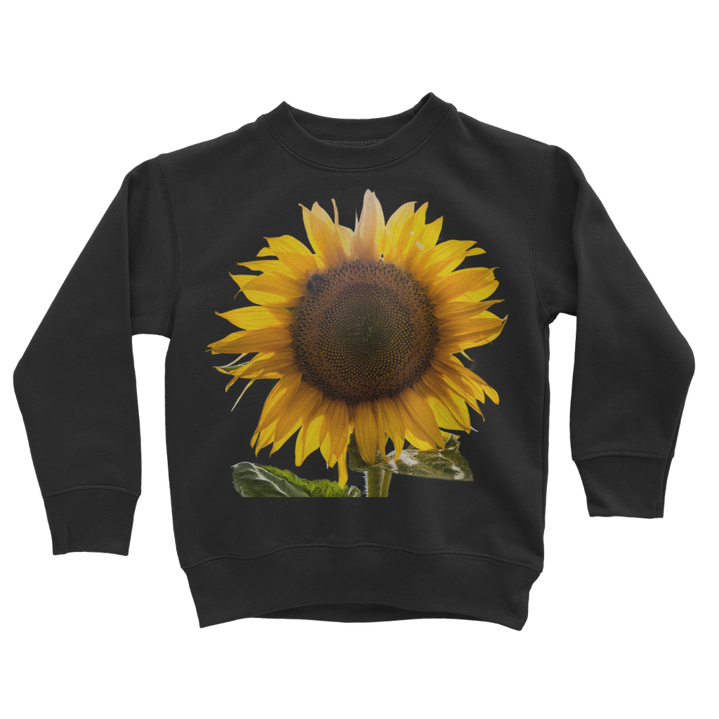 black sunflower sweatshirt for kids