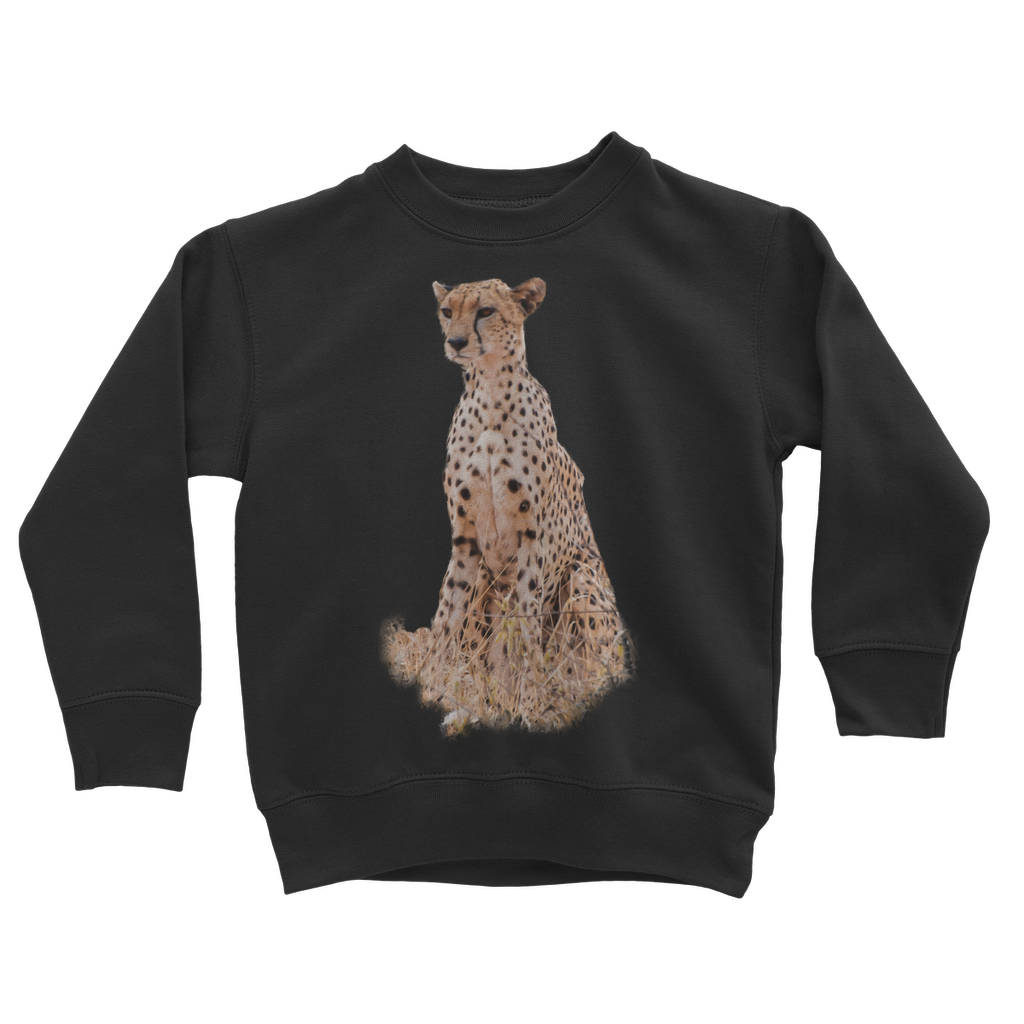 Black african cheetah sweatshirt for kids