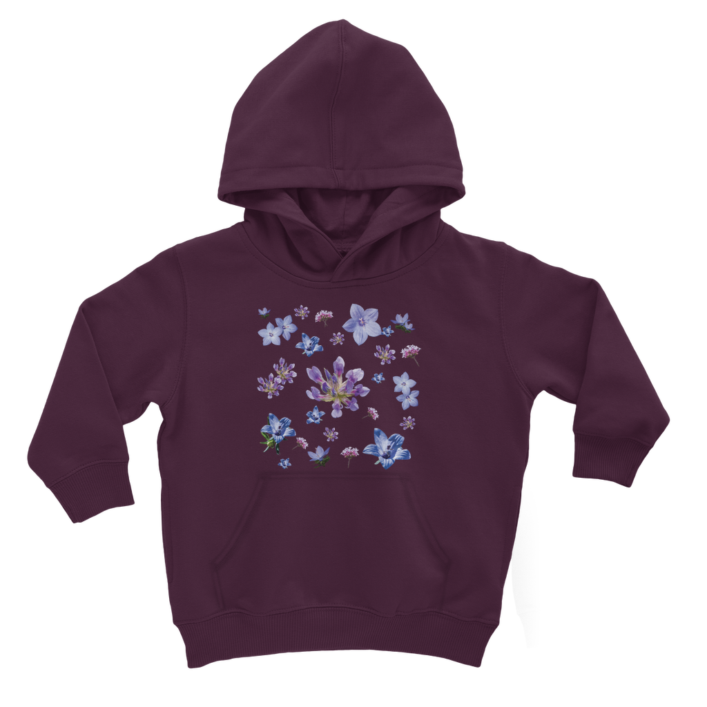 burgundy floral hoodie for kids