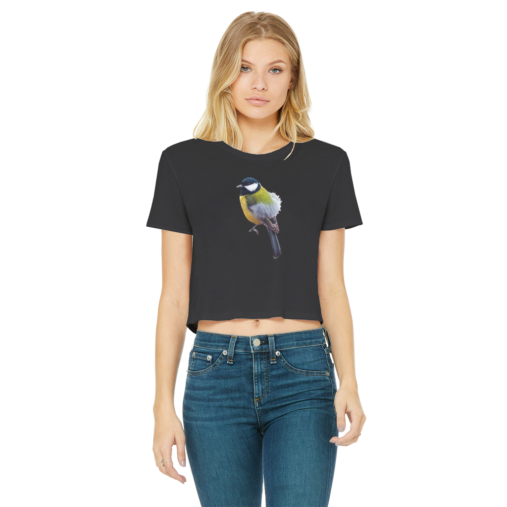 Great Tit T-Shirt for Women (Cropped, Raw Edge)