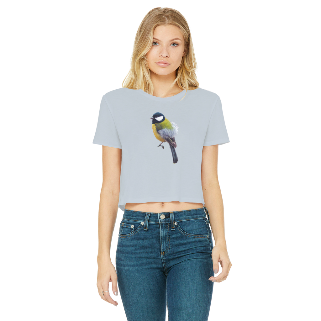 Great Tit T-Shirt for Women (Cropped, Raw Edge)