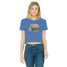 Load image into Gallery viewer, Rhino T-Shirt for Women (Cropped, Raw Edge)
