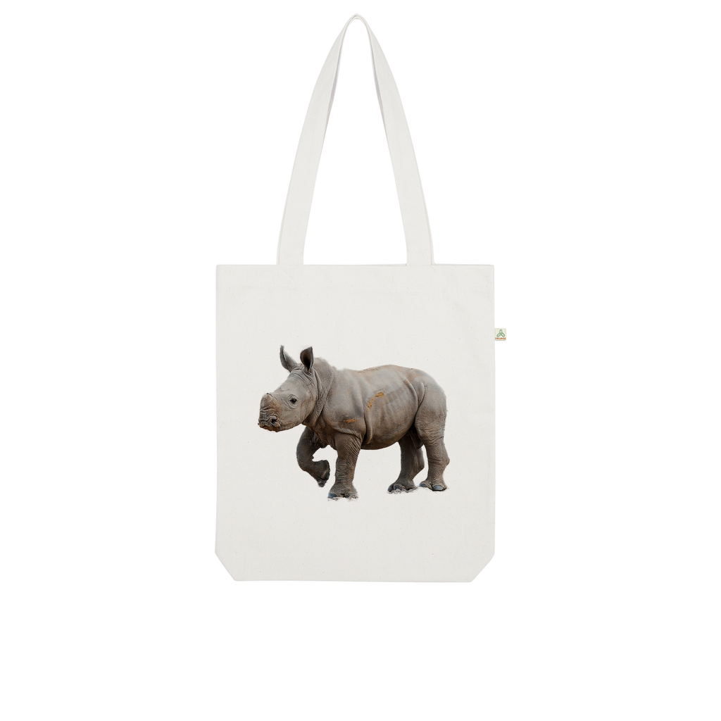 Baby Rhino | Animals of Africa | Organic Tote Bag - Sharasaur