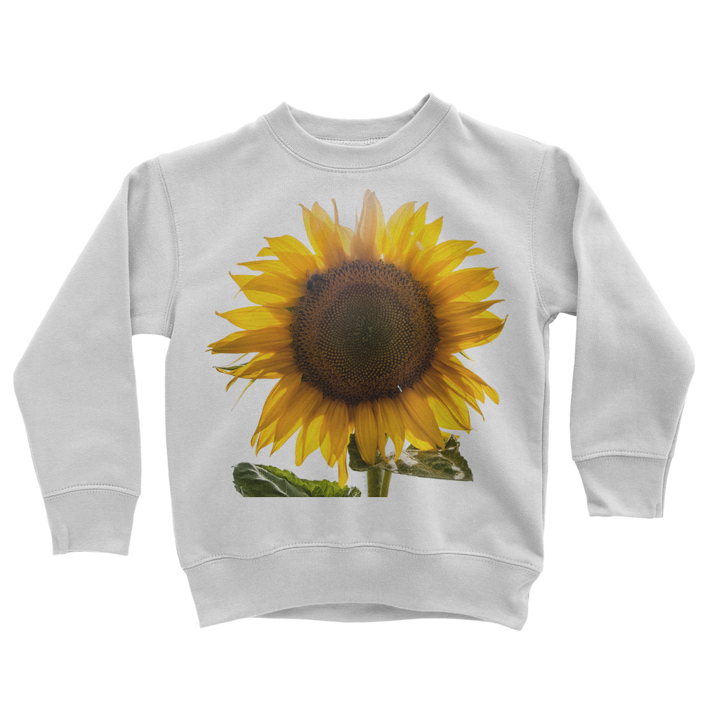 white sunflower sweatshirt for kids