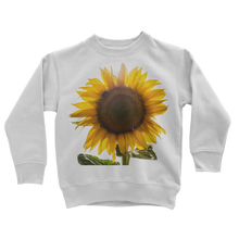 Load image into Gallery viewer, white sunflower sweatshirt for kids
