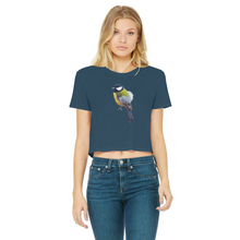 Load image into Gallery viewer, Great Tit T-Shirt for Women (Cropped, Raw Edge)
