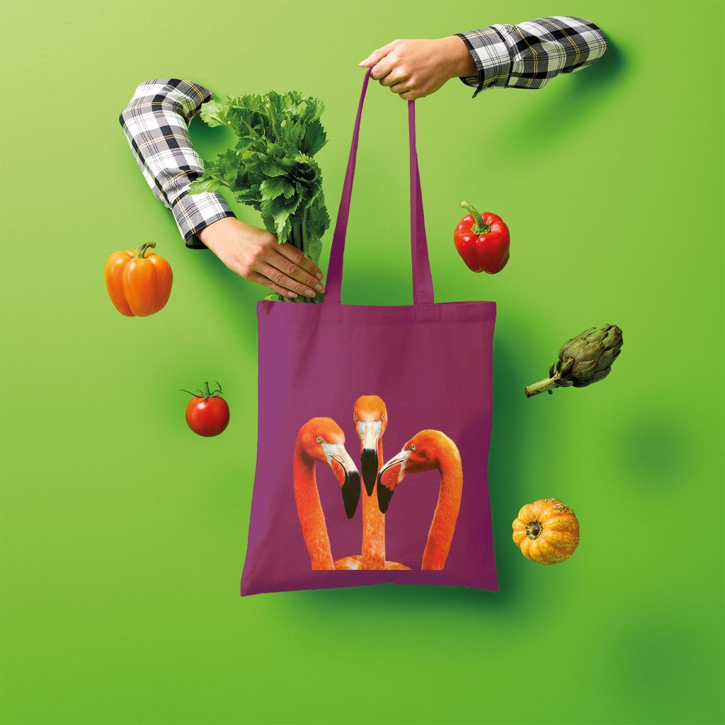 Orange Flamingo Tote Bag (Shopper style)