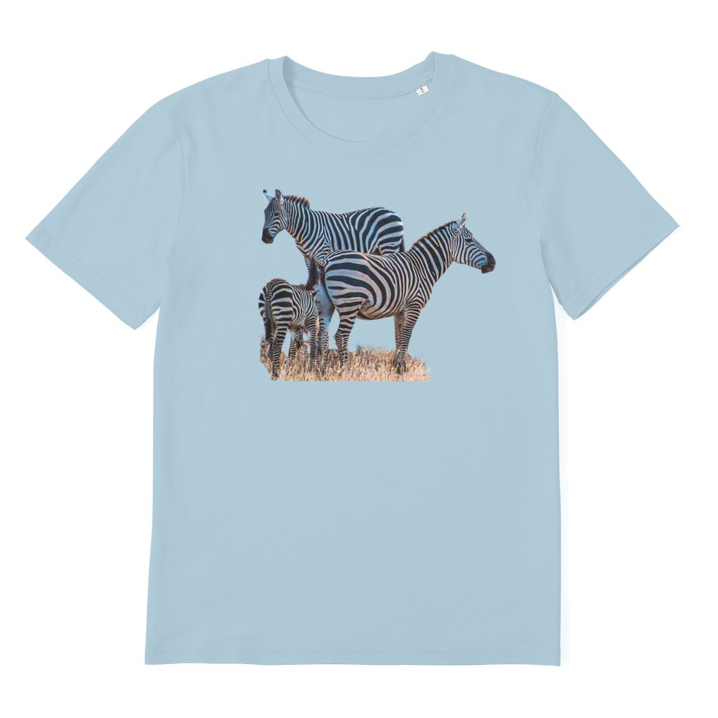 blue tshirt with zebra