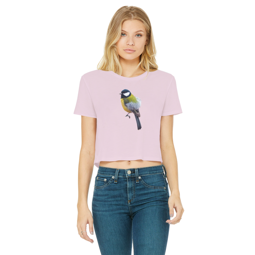 Great Tit T-Shirt for Women (Cropped, Raw Edge)