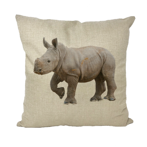 Baby Rhino | Animals of Africa | Throw Pillows - Sharasaur