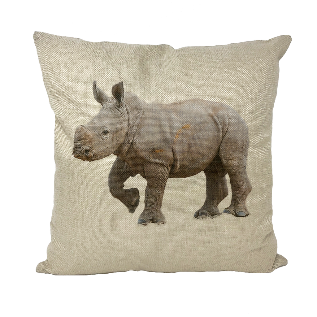 Baby Rhino | Animals of Africa | Throw Pillows - Sharasaur