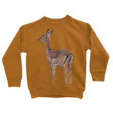 Load image into Gallery viewer, mustard african impala sweatshirt for kids
