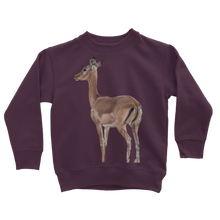 Load image into Gallery viewer, Maroon african impala sweatshirt for kids
