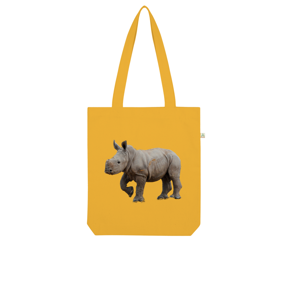 Baby Rhino | Animals of Africa | Organic Tote Bag - Sharasaur