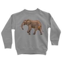 Load image into Gallery viewer, Medium grey african elephant sweatshirt for kids
