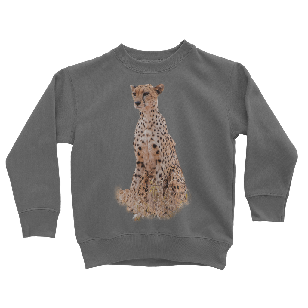 Dark Grey african cheetah sweatshirt for kids