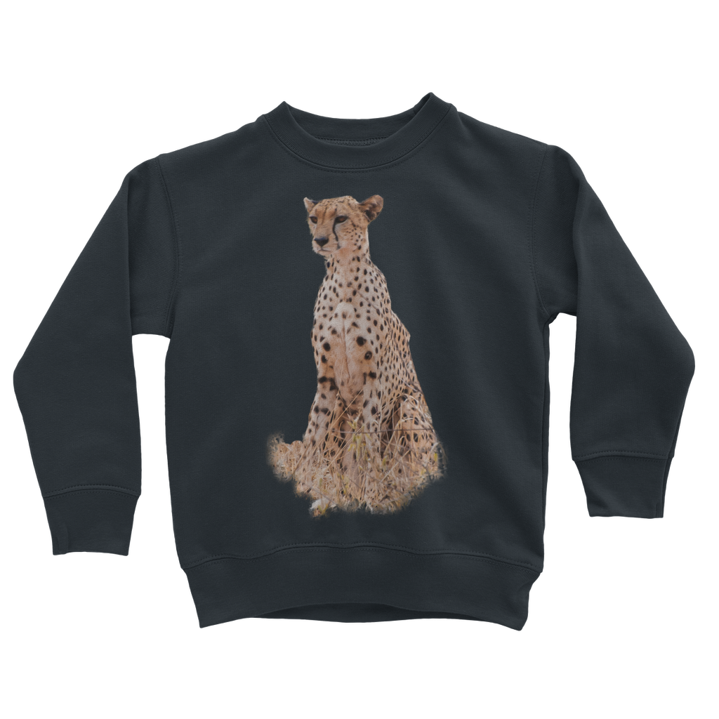 Navy african cheetah sweatshirt for kids