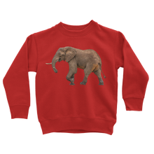 Load image into Gallery viewer, Bright red african elephant sweatshirt for kids
