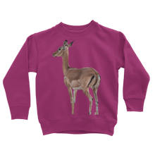 Load image into Gallery viewer, hot pink african impala sweatshirt for kids
