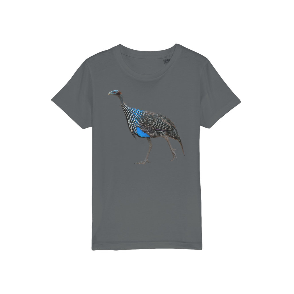 grey vulturine guinea fowl tee for kids