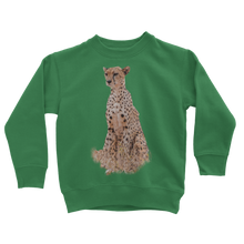 Load image into Gallery viewer, Medium green african cheetah sweatshirt for kids
