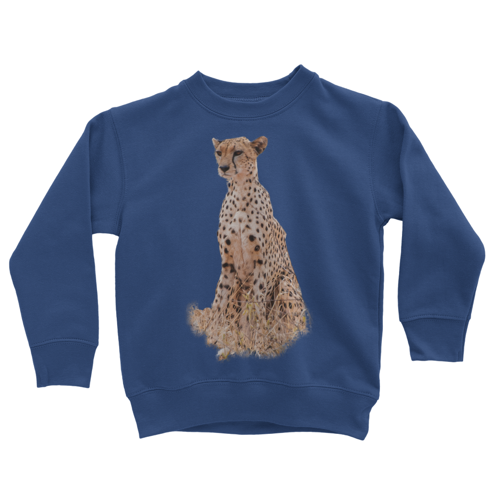 Royal blue african cheetah sweatshirt for kids