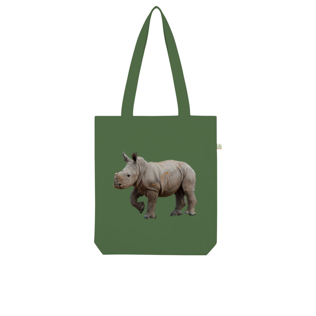 Baby Rhino | Animals of Africa | Organic Tote Bag - Sharasaur