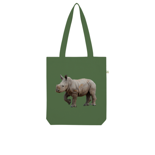 Baby Rhino | Animals of Africa | Organic Tote Bag - Sharasaur